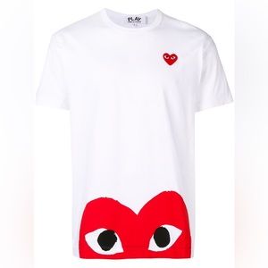 Come Des Garçons PLAY T-Shirt, White/Red, XL